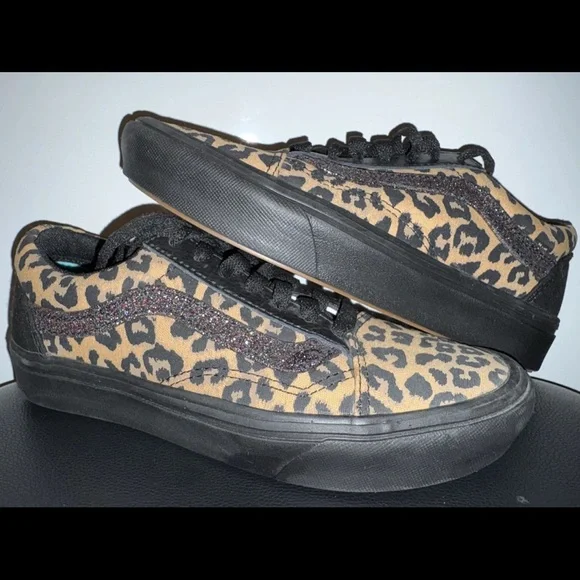 Vans Leopard Print Sneakers - Black and Tan - Picture 5 of 5